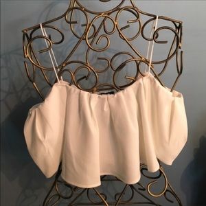 White Off The Shoulder Crop Top